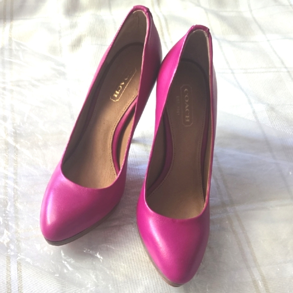 Coach Fuchsia Leather Heels